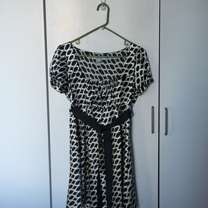 Zara | black white patterned dress - M